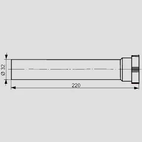 Verlängerungsrohr 32 × 220 mm Verlängerungsrohr 32 × 220 mm