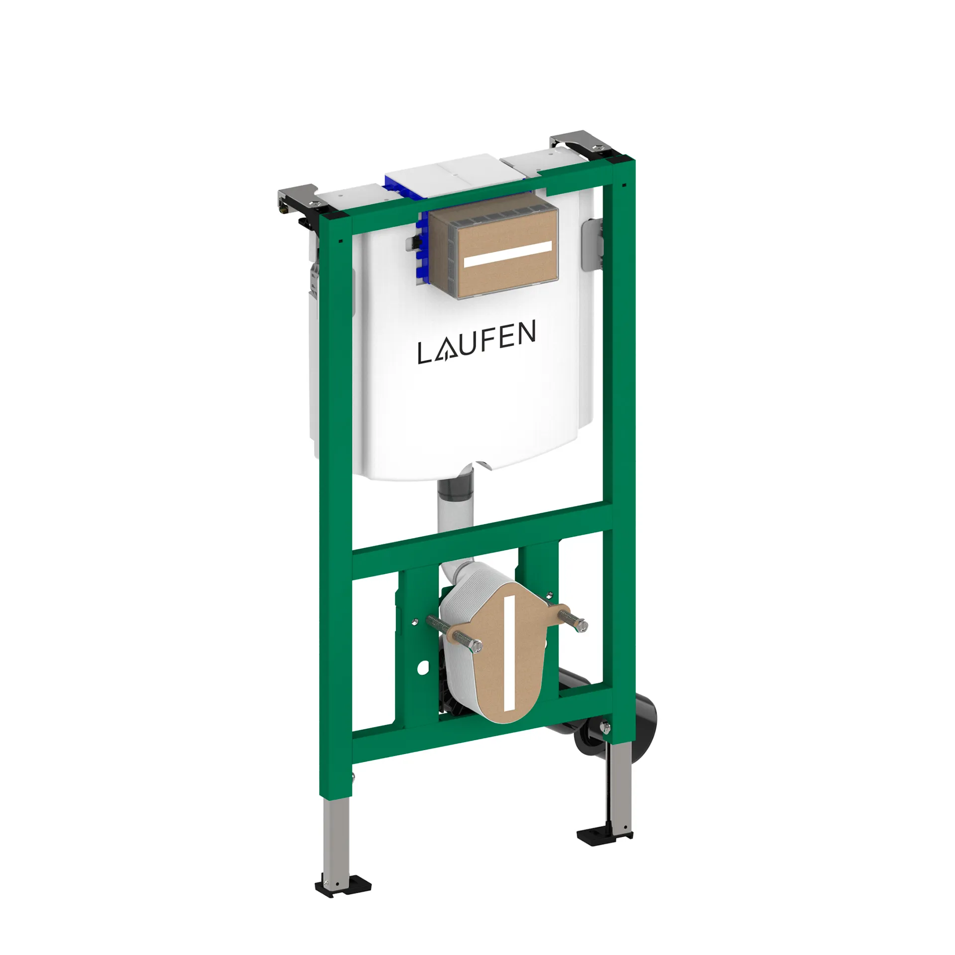 Installationselement INEOLINK mit Spülkasten für Wand-WC und Dusch-WC, Bauhöhe 980 mm, Stahlrahmen, Füße höhenverstellbar und drehbar, Spülkasten für Frontbetätigung und Betätigung von oben, mit Dual-Flush 2-MengenSpülsystem