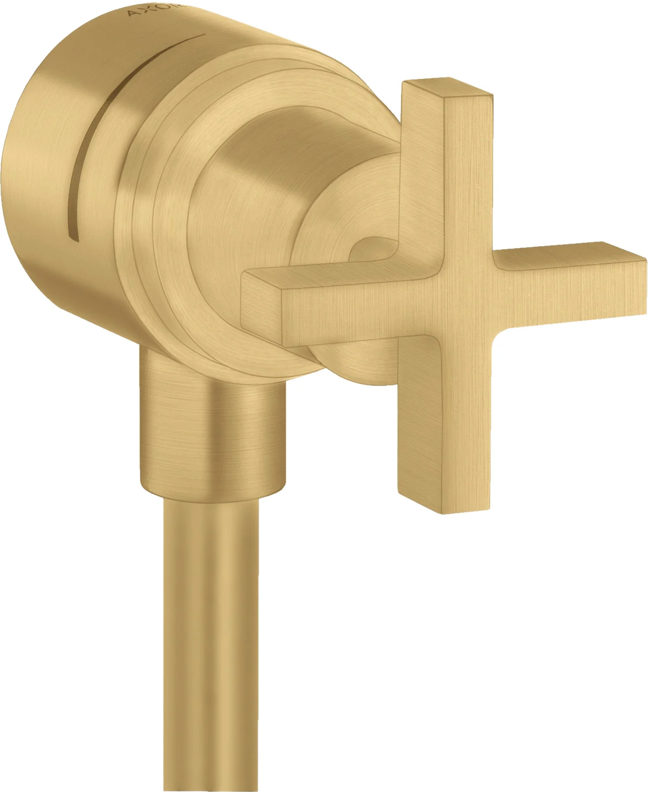 Hansgrohe AXOR Citterio Fixfit Stop Wandabsperrventil Brushed Gold Optic DN15 mit Rückflussverhinderer und Kreuzgriff