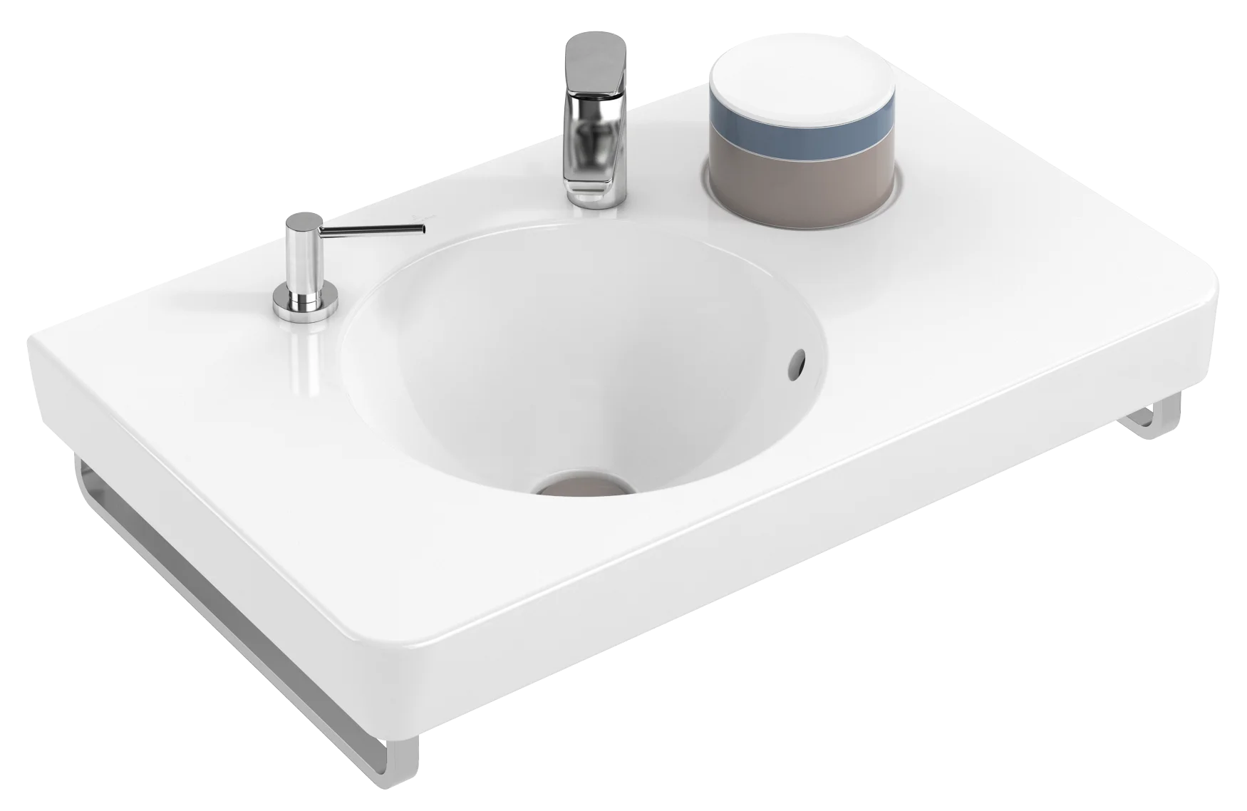 Villeroy & Boch Handtuchhalter Zubehör, Edelstahl Hochglanz poliert, 75 x 450 x 20 mm