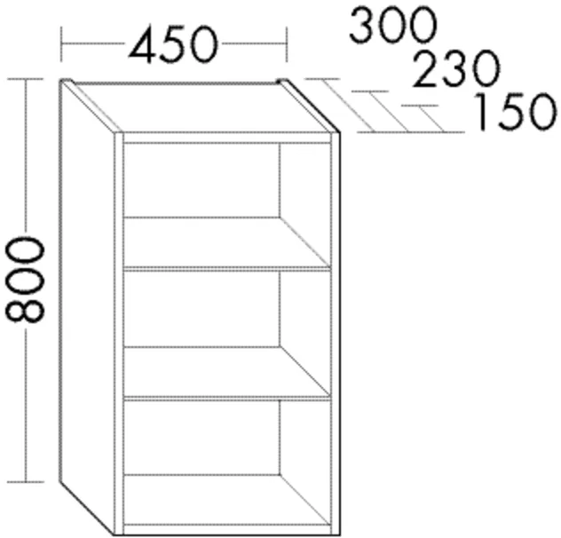 burgbad Hängeschrank „Sys30“ 490 × 800 × 270 mm in Nussbaum Dekor Samt