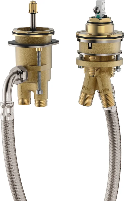 Hansgrohe 2-Loch Wannenarmatur Grundkörper für Wannenrandmontage, Serie Hansgrohe, Anschlussgewinde G 1/2, Anschlussgröße DN15, Keramikkartusche, Durchflussmenge 18,9 l/min