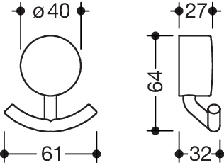 HEWI Doppelhaken „System 815“ in / /