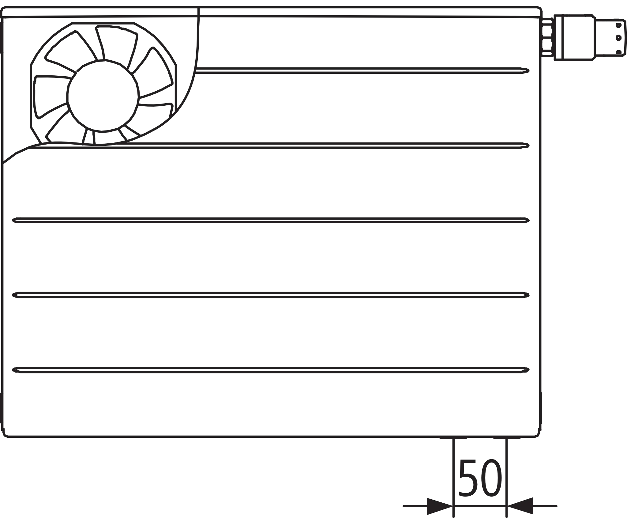 Kermi Wärmepumpen-Design-Flachheizkörper „x-flair Line-V“ 40 × 90 cm in Weiß