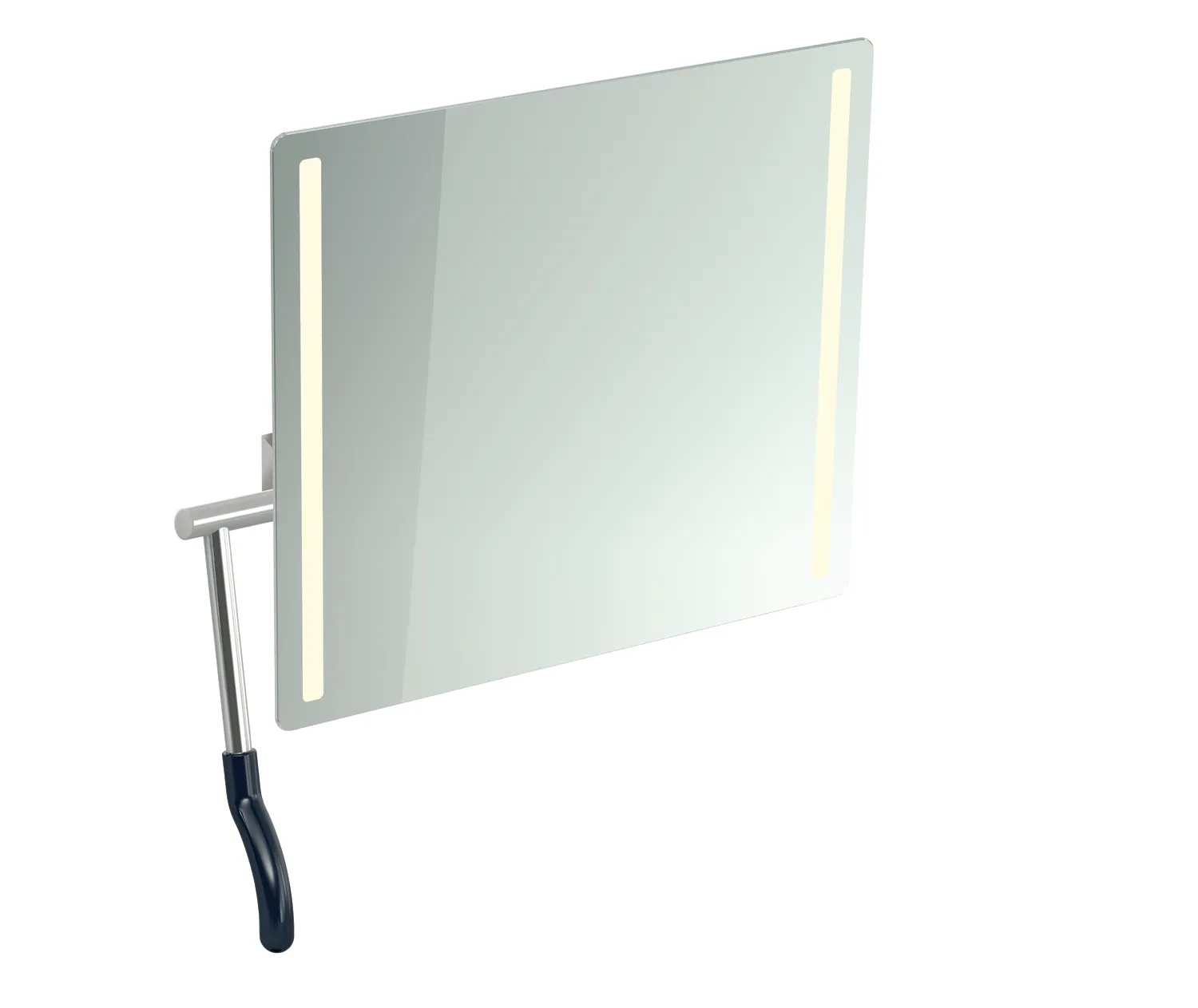 HEWI LED-Kippspiegel, rechteckig, 725x741 mm, Stahlblau, links