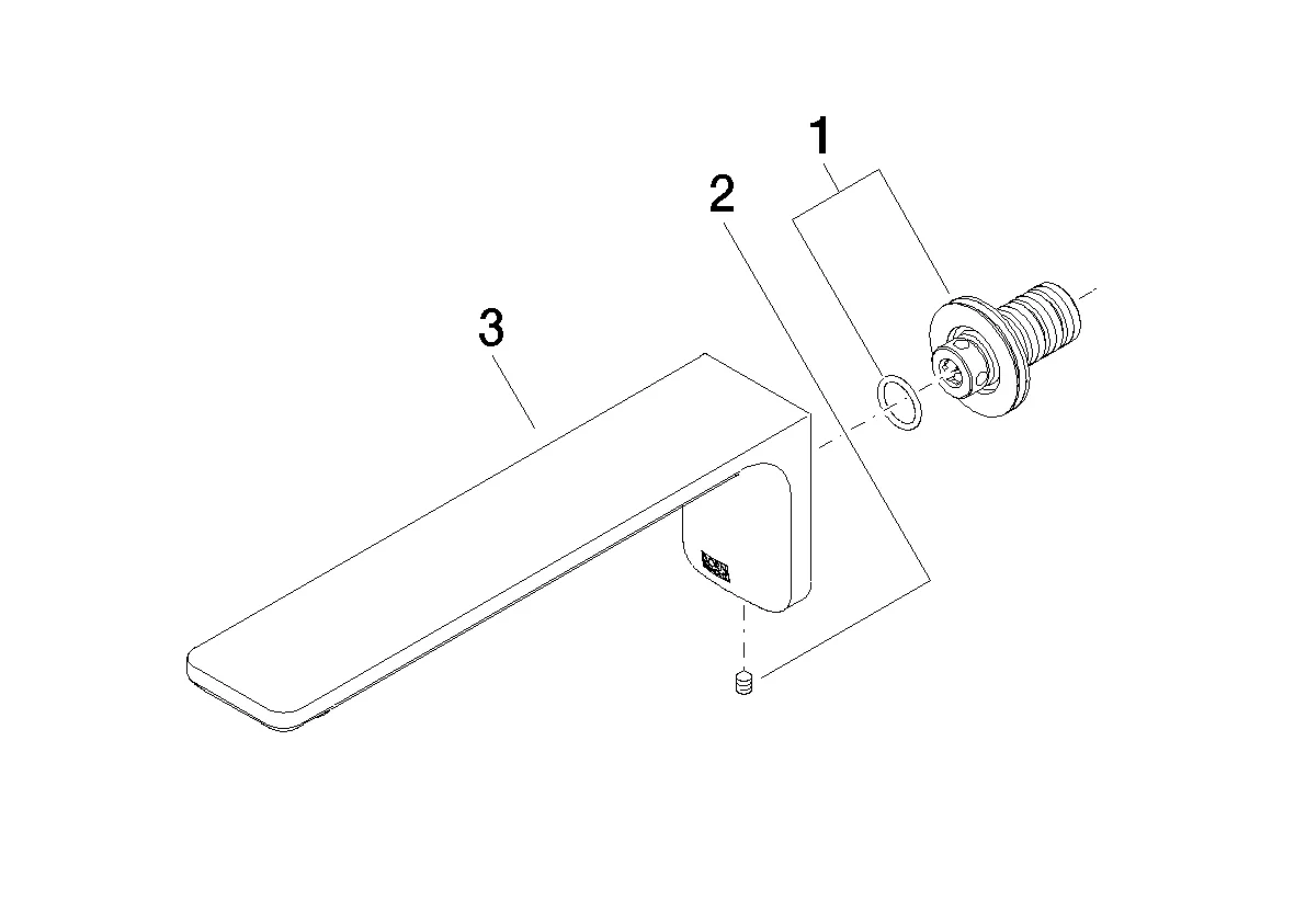 Dornbracht LISSE Wannenauslauf für Wandmontage, Chrom gebürstet, Ausladung 210 mm, Bohrungsdurchmesser 37 mm, Anschluss 1/2", Steckanschluss-Montage