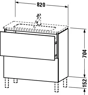 Duravit Waschtischunterschrank bodenstehend „L-Cube“ 82 × 70,4 × 39,1 cm