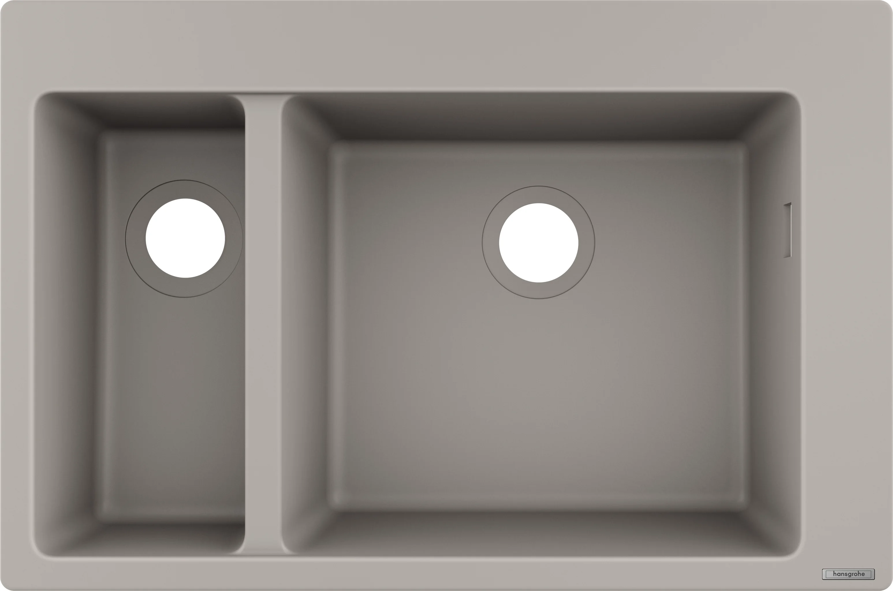 Hansgrohe Einbauspüle S51 Serie, Betongrau, 750 x 490 mm Ausschnitt, Aufbau, 80 cm Unterschrank, 1 Hauptbecken + 1 Zusatzbecken Hansgrohe Einbauspüle S51 Serie, Betongrau, 750 x 490 mm Ausschnitt, Aufbau, 80 cm Unterschrank, 1 Hauptbecken + 1 Zusatzbecken