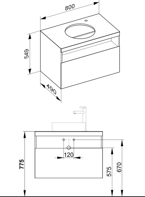 KEUCO Waschtischunterschrank mit Auszug „Stageline“ Weiß (Glas), Weiß (Dekor, matt), ohne Beleuchtung, Hahnlochposition rechts 800 × 550 × 490 mm KEUCO Waschtischunterschrank mit Auszug „Stageline“ Weiß (Glas), Weiß (Dekor, matt), ohne Beleuchtung, Hahnlochposition rechts 800 × 550 × 490 mm