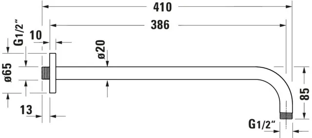 Brausegarnitur Brausen und Zubehör Brausearm „ZubehörArmaturen“ in Chrom Brausegarnitur Brausen und Zubehör Brausearm „ZubehörArmaturen“ in Chrom