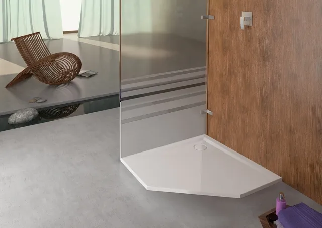 Hoesch Muna Duschwanne Fünfeck 900x900x30, Material Solique, Schiefergrau Hoesch Muna Duschwanne Fünfeck 900x900x30, Material Solique, Schiefergrau