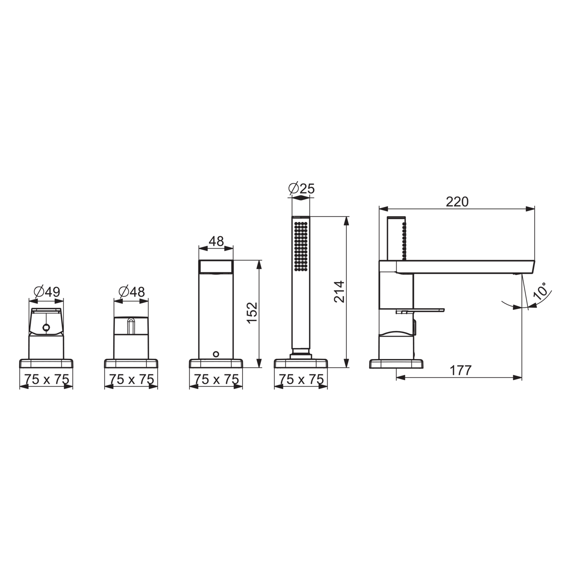 HansaSTELA Wannenarmatur Einhebelmischer Fertigmontageset für Wanne/Brause HansaSTELA 5730 Rosette soft edge Chrom HansaSTELA Wannenarmatur Einhebelmischer Fertigmontageset für Wanne/Brause HansaSTELA 5730 Rosette soft edge Chrom