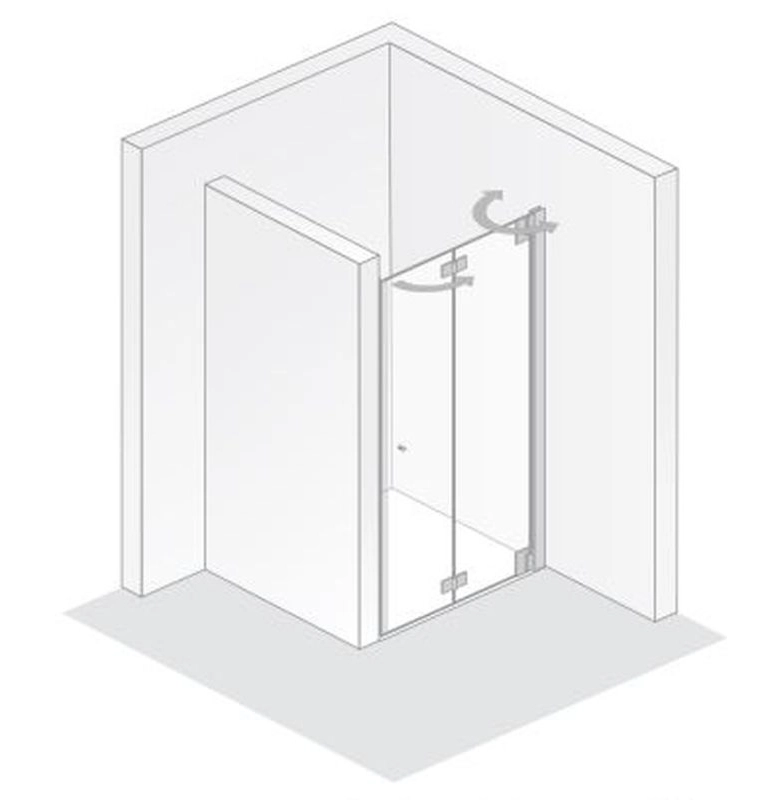 HSK Duschtür Drehfalttür Nische pendelbar „K2P“ Glas Klar hell, Profile Chromoptik (Alu Hochglanz poliert) HSK Duschtür Drehfalttür Nische pendelbar „K2P“ Glas Klar hell, Profile Chromoptik (Alu Hochglanz poliert)