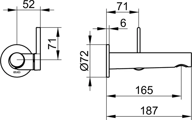 Edition 400 51516010101 Einhebel-Waschtischmischer UP für Wandmontage Ausladung 165 mm verchromt Edition 400 51516010101 Einhebel-Waschtischmischer UP für Wandmontage Ausladung 165 mm verchromt