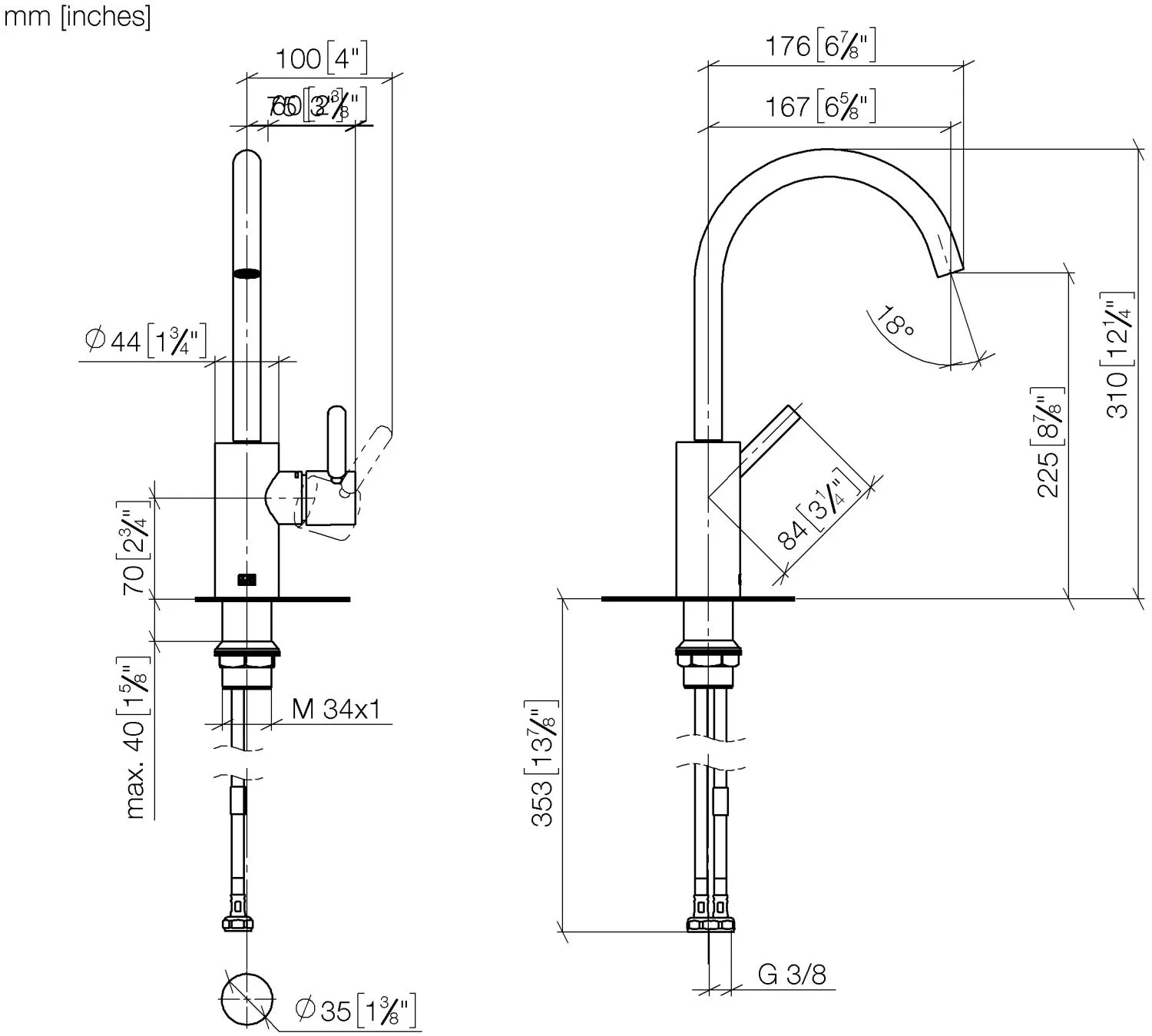 Waschtisch-Einhandbatterie ohne Ablaufgarnitur META Chrom 33505661