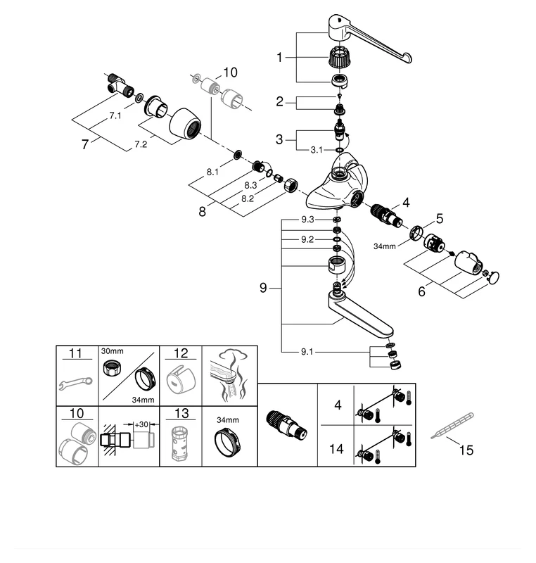 Grohe Grohtherm Special Thermostat-Waschtischbatterie, ½ chrom Grohe Grohtherm Special Thermostat-Waschtischbatterie, ½ chrom