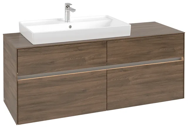 Villeroy & Boch Waschtischunterschrank „Collaro“ 1400 × 548 × 500 mm Arizona Oak, mit Beleuchtung, für Becken links Villeroy & Boch Waschtischunterschrank „Collaro“ 1400 × 548 × 500 mm Arizona Oak, mit Beleuchtung, für Becken links