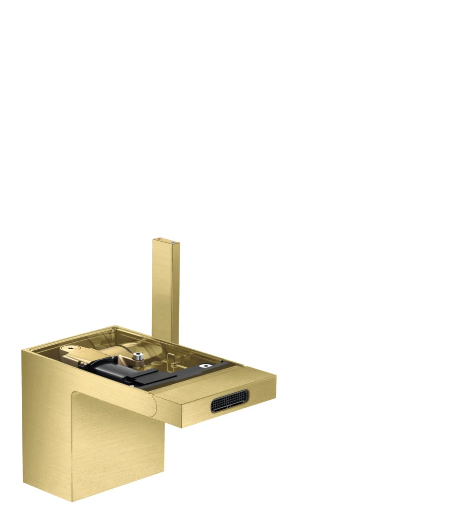 Hansgrohe AXOR MyEdition Bidetmischer - Einhebel-Bidetmischer mit Push-Open Ablaufgarnitur, Brushed Brass, Ausladung 121 mm, Auslaufhöhe 83 mm