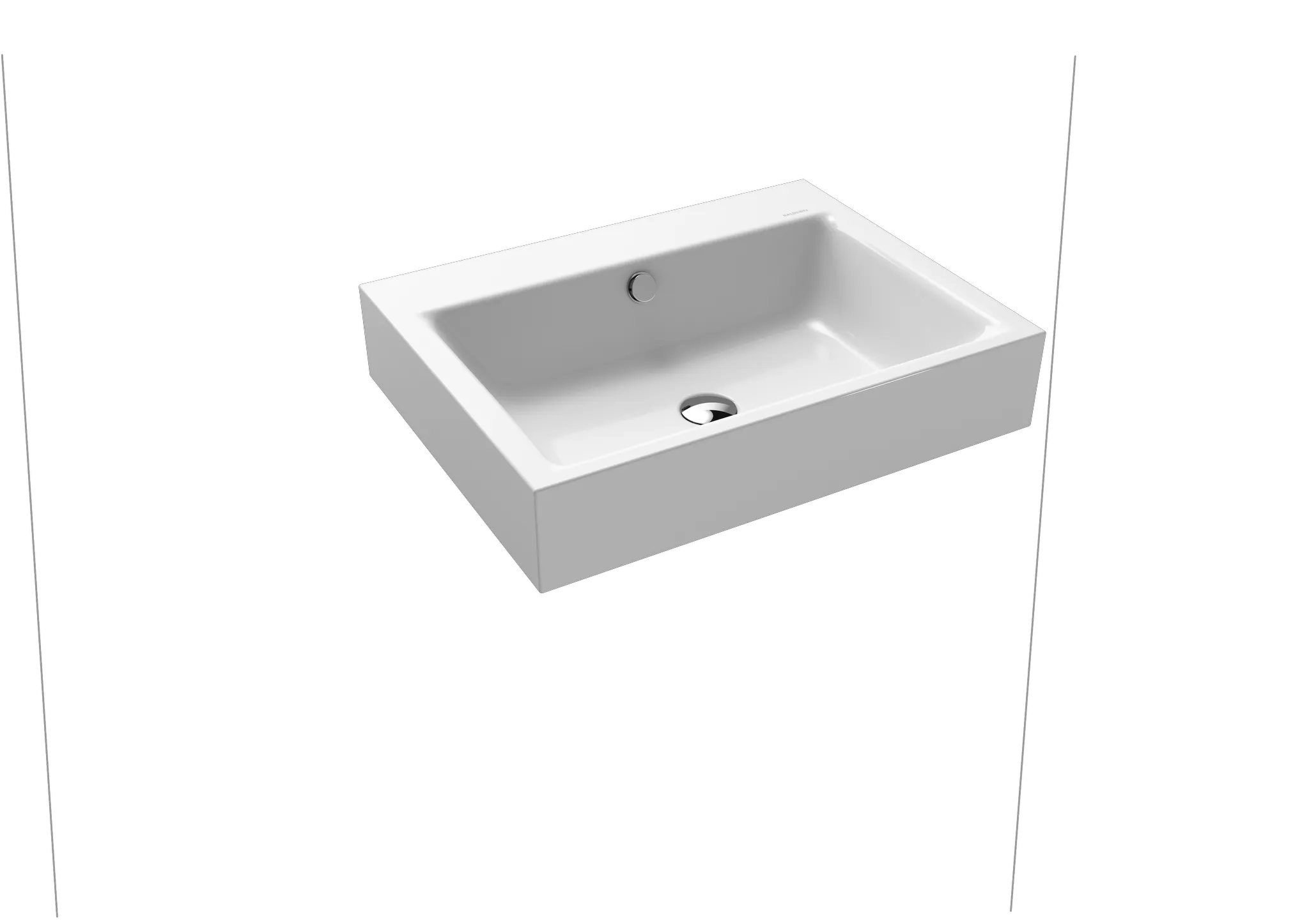 Wandwaschtisch „Puro“ 60 × 46 cm, mit Hahnlochbohrung in alpinweiß mit Perl-Effekt Wandwaschtisch „Puro“ 60 × 46 cm, mit Hahnlochbohrung in alpinweiß mit Perl-Effekt