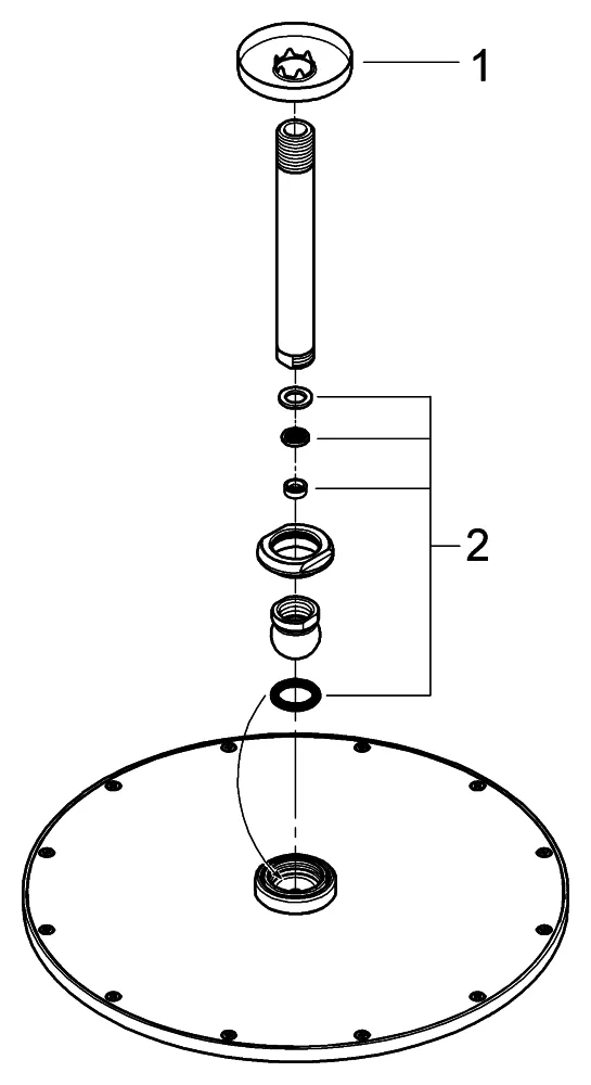 Grohe Rainshower Cosmopolitan 310 Kopfbrauseset, 1 Stahlart, Deckenauslass 142mm, satin graphite Grohe Rainshower Cosmopolitan 310 Kopfbrauseset, 1 Stahlart, Deckenauslass 142mm, satin graphite