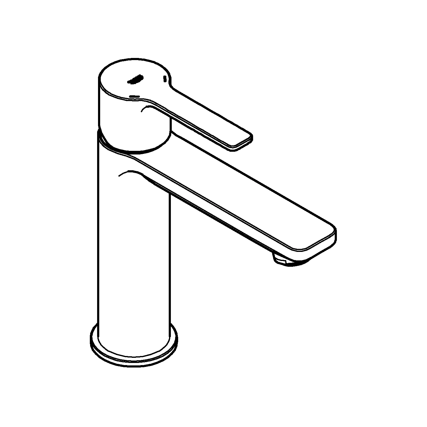 Einhand-Waschtischbatterie Lineare 23106_1, S-Size, Einlochmontage, glatter Körper, Push-open Ablaufgarnitur 1 1/4″, chrom Einhand-Waschtischbatterie Lineare 23106_1, S-Size, Einlochmontage, glatter Körper, Push-open Ablaufgarnitur 1 1/4″, chrom