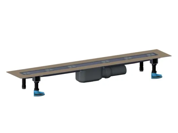 Dallmer Duschrinne CeraLine PLAN F 600 mm, Edelstahl 1.4301, DN 50, Selbstreinigungseffekt, 700 x 155 mm Einbaumaß