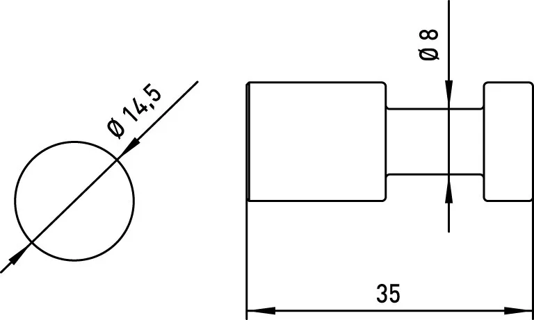 Haken loft 35mm schw Haken loft 35mm schw