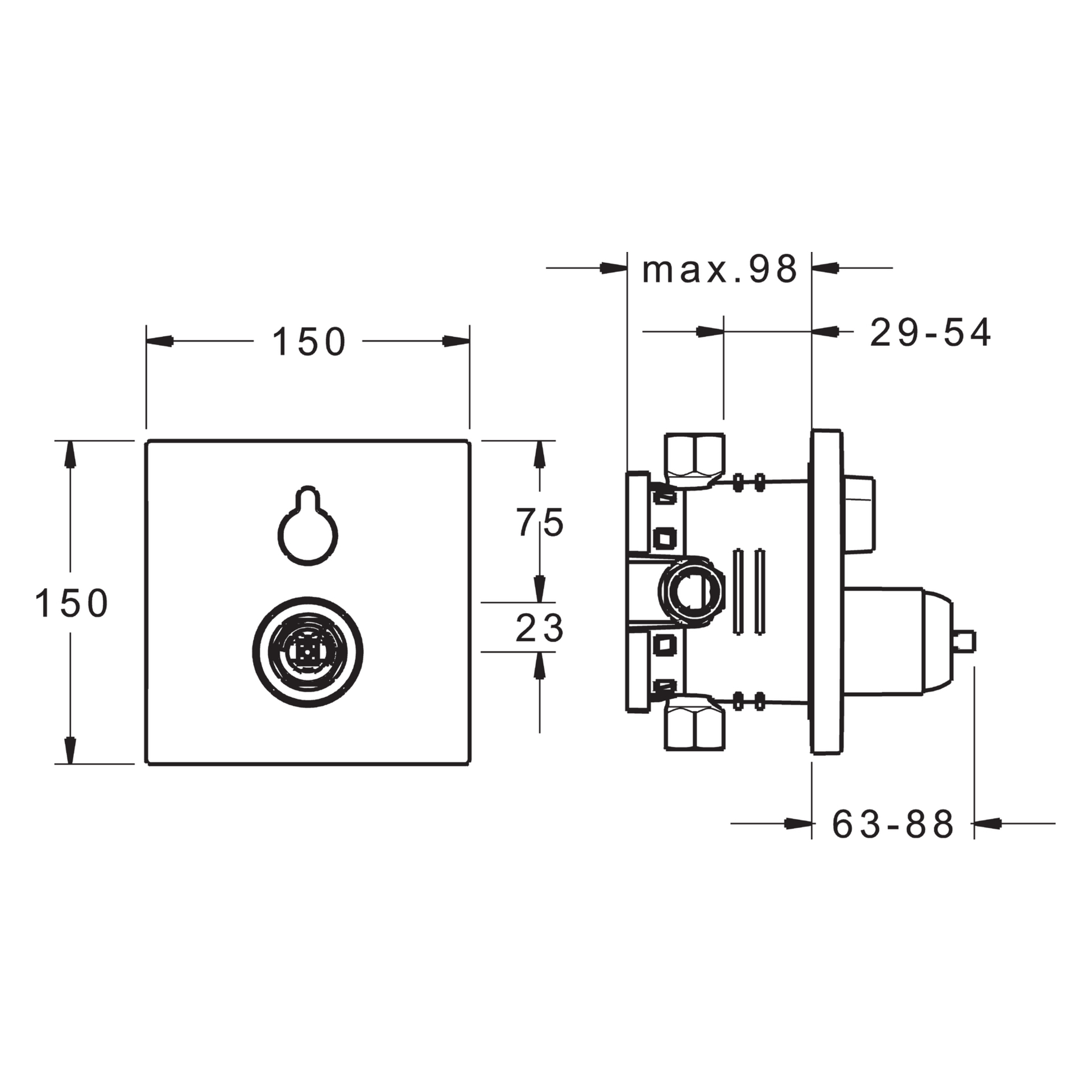 HansaVAROX Wannen- und Brausearmatur Fertigmontageset für Wanne/Brause HansaVAROX PRO 4052 Rosette eckig Chrom HansaVAROX Wannen- und Brausearmatur Fertigmontageset für Wanne/Brause HansaVAROX PRO 4052 Rosette eckig Chrom