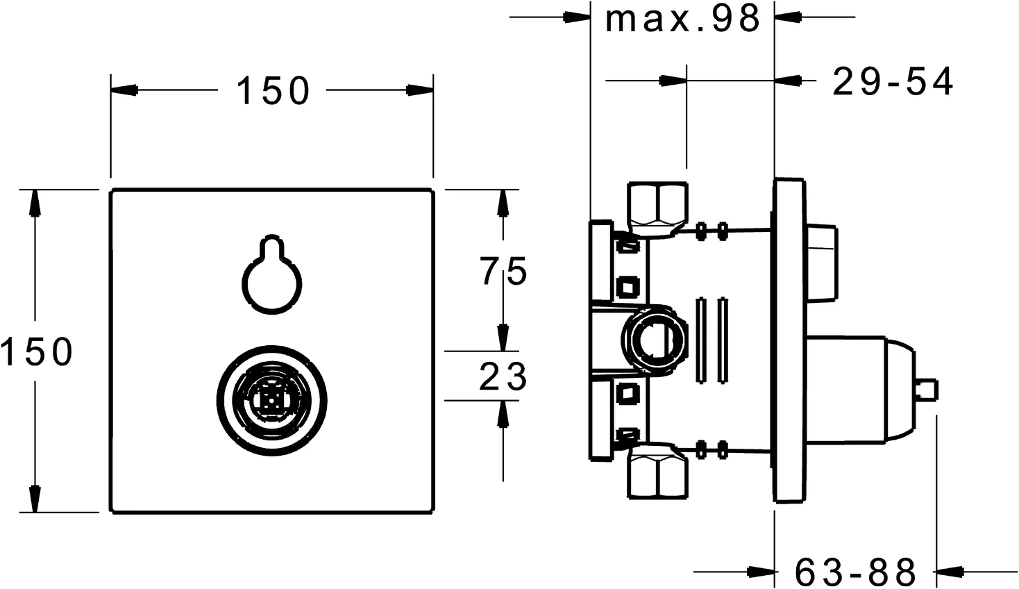 HansaVAROX Wannen- und Brausearmatur Fertigmontageset für Wanne/Brause HansaVAROX PRO 4052 Rosette eckig Chrom HansaVAROX Wannen- und Brausearmatur Fertigmontageset für Wanne/Brause HansaVAROX PRO 4052 Rosette eckig Chrom