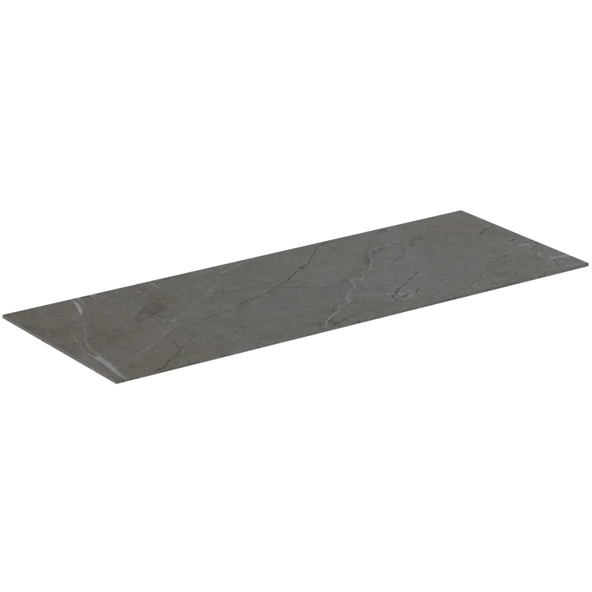 Waschtischplatte Conca, aus Keramik, 1002x373x6mm, Marmor Noir Desir