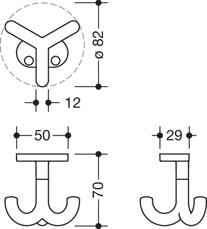 Dreifachhaken S477, Edition matt drehbar, Rosette oval: B:50mm T:28,5mm reinweiß Dreifachhaken S477, Edition matt drehbar, Rosette oval: B:50mm T:28,5mm reinweiß