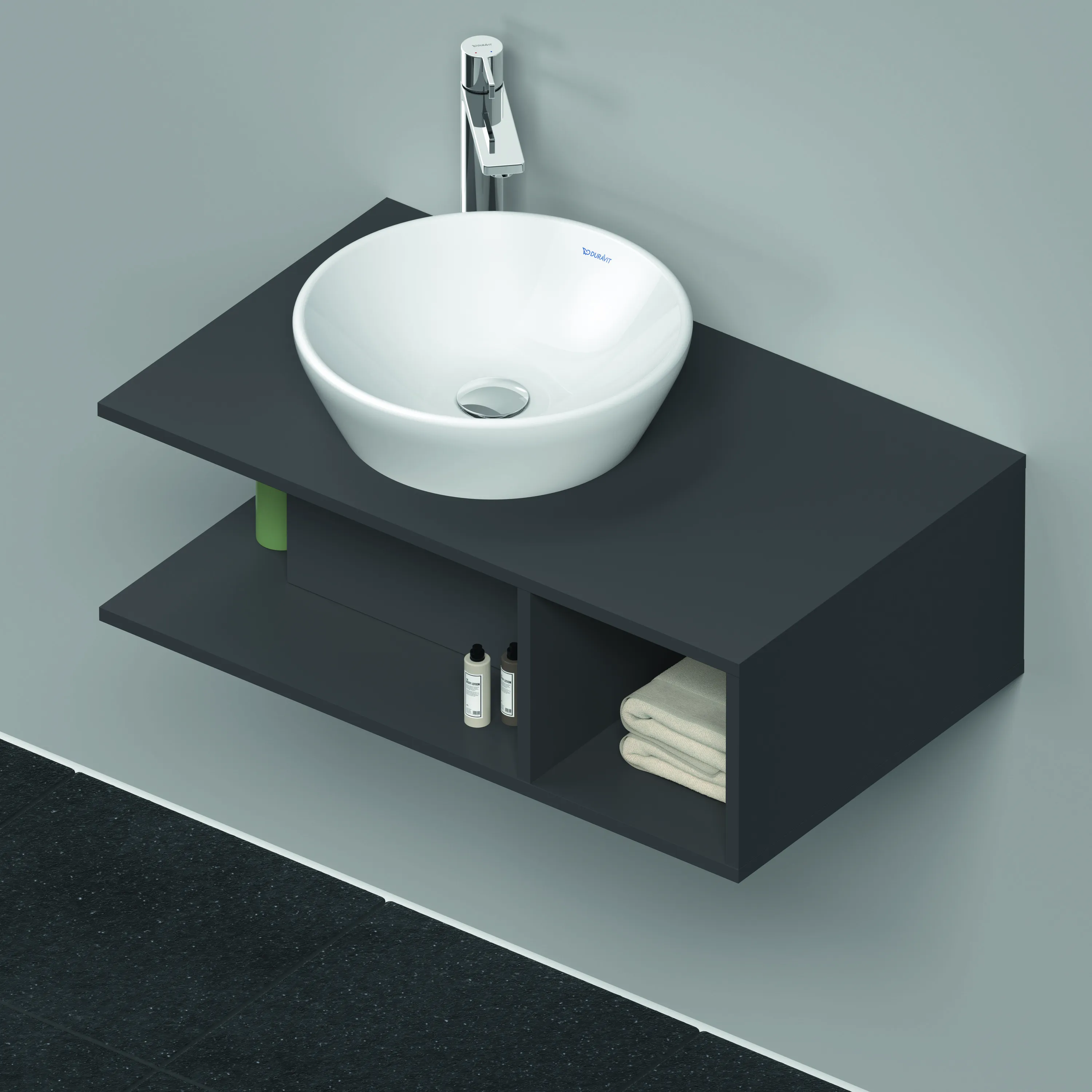 Duravit Waschtischunterschrank wandhängend „D-Neo“ 80 × 26 × 48 cm Graphit Matt Duravit Waschtischunterschrank wandhängend „D-Neo“ 80 × 26 × 48 cm Graphit Matt