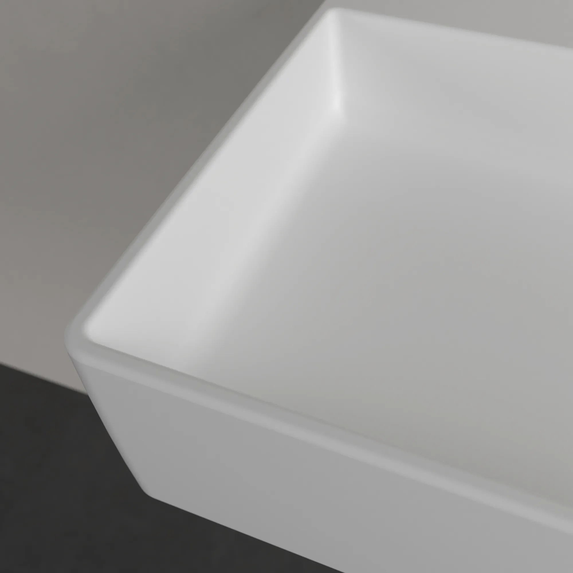 Villeroy & Boch Wandwaschtisch aus TitanCeram „Memento 2.0“ 1000 × 470 × 135 mm, mit Hahnlochbohrung, Hahnlochposition mittig in Stone White