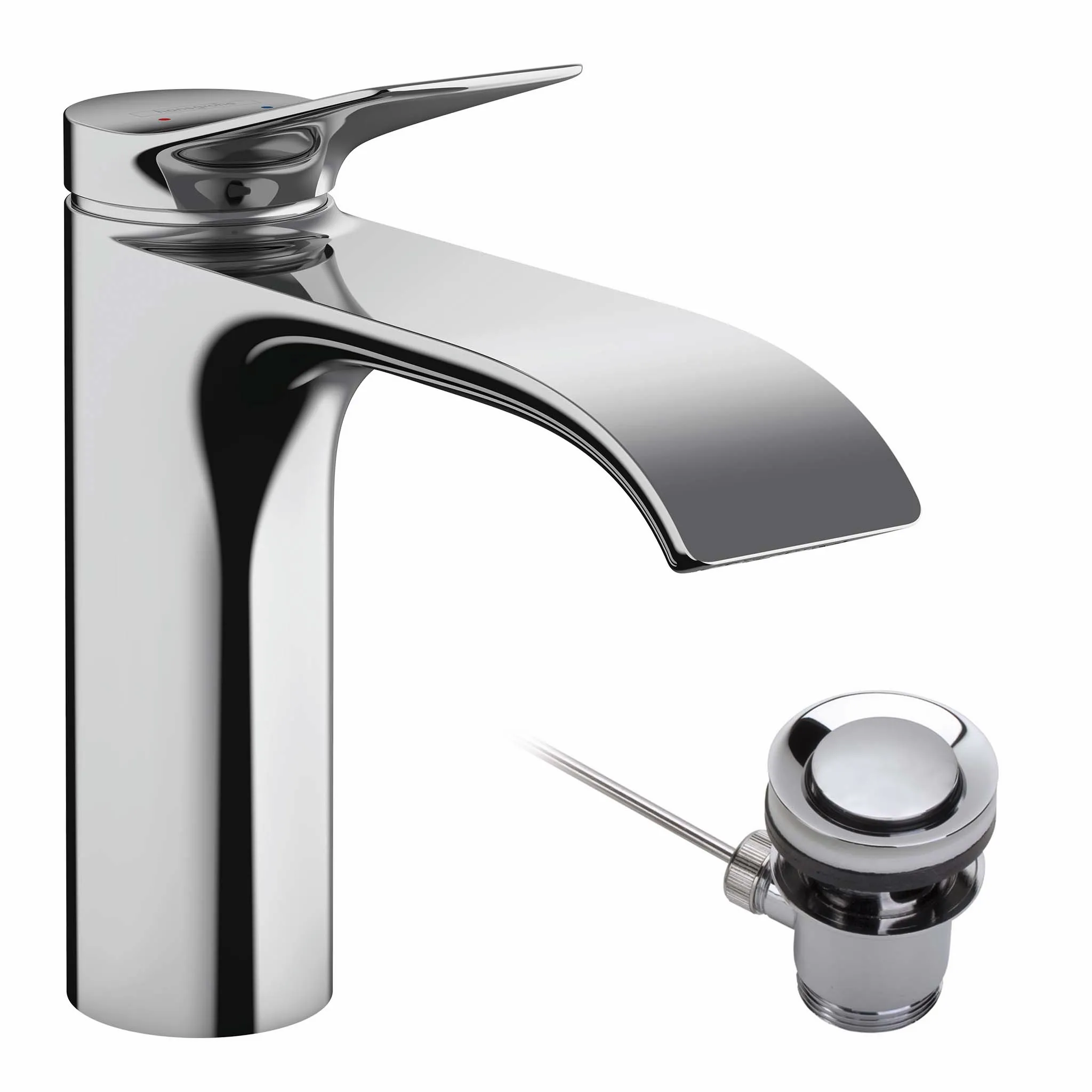 Hansgrohe Vivenis Einhebel-Waschtischmischer 110 mit Zugstangen-Ablaufgarnitur, Chrom Hansgrohe Vivenis Einhebel-Waschtischmischer 110 mit Zugstangen-Ablaufgarnitur, Chrom