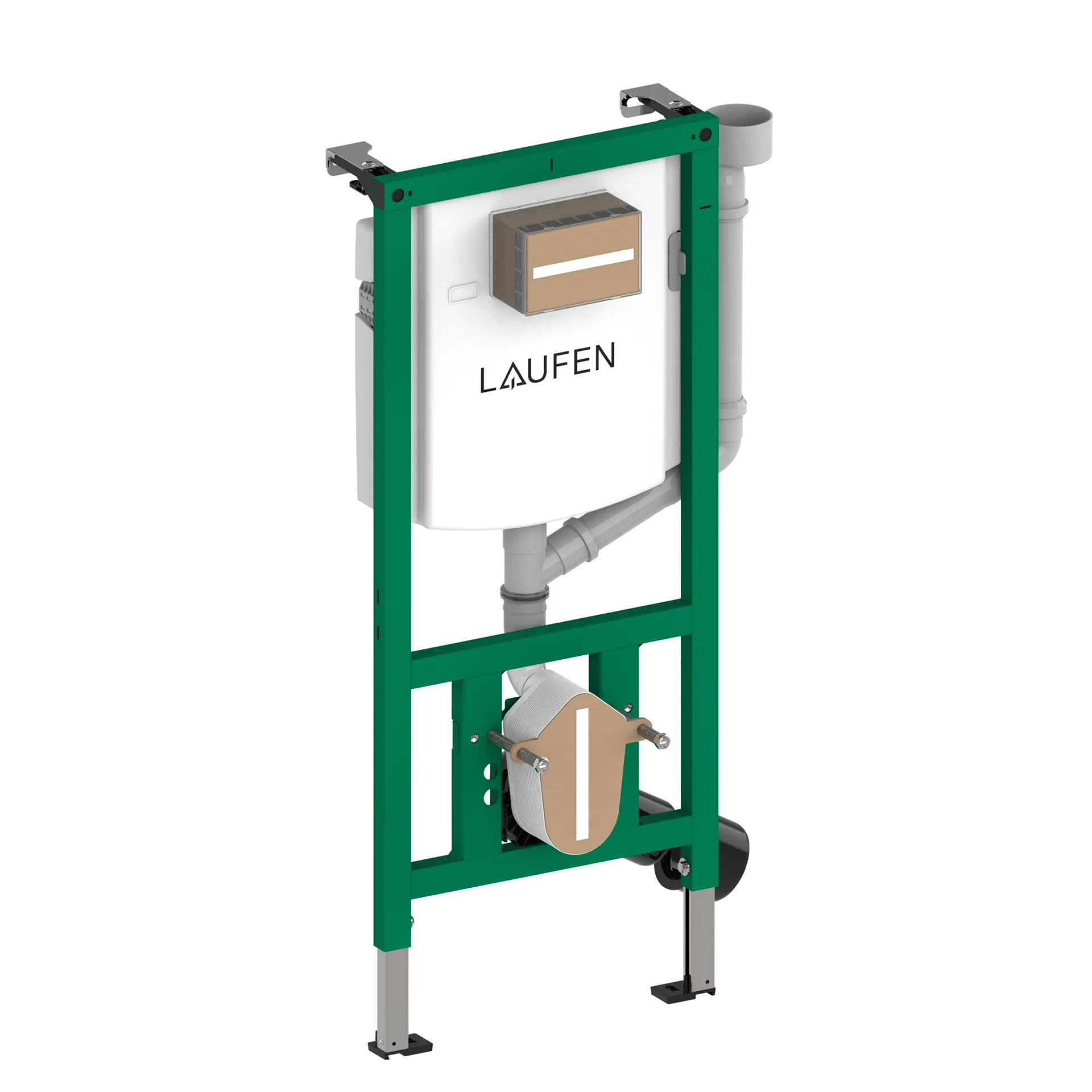 Installationselement INEOLINK mit Spülkasten und Anschluss für Geruchsabsaugung für Wand-WC und Dusch-WC, Bauhöhe 1120 mm, Stahlrahmen, Füße höhenverstellbar und drehbar, Spülkasten miteinstellbarem Spülstromregler (EN 14055)