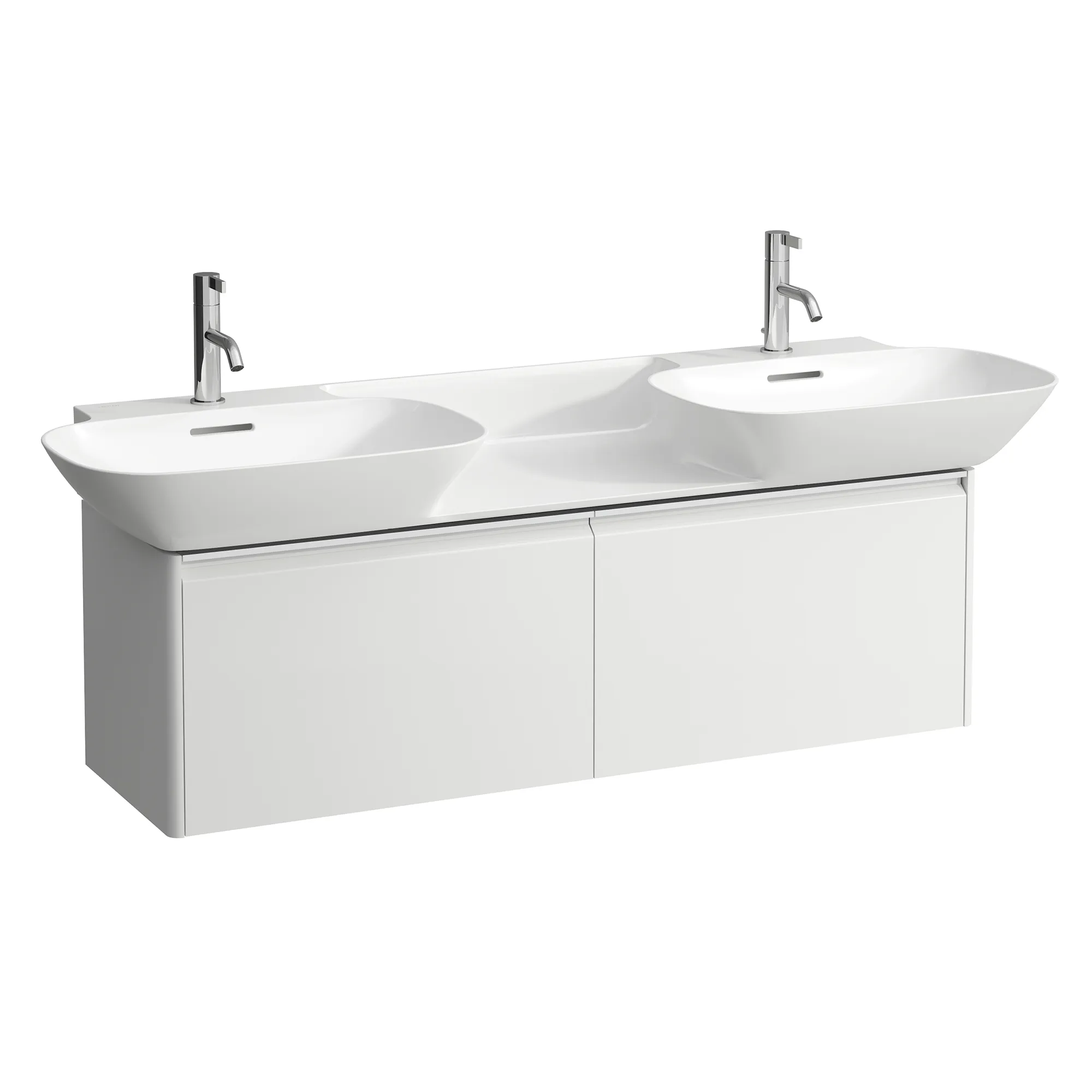 Waschtischunterbau BASE für INO 348x1170x362 2 Schubladen mit Griff Aluminium eloxiert für Doppelwaschtisch H814304 weiß matt Waschtischunterbau BASE für INO 348x1170x362 2 Schubladen mit Griff Aluminium eloxiert für Doppelwaschtisch H814304 weiß matt