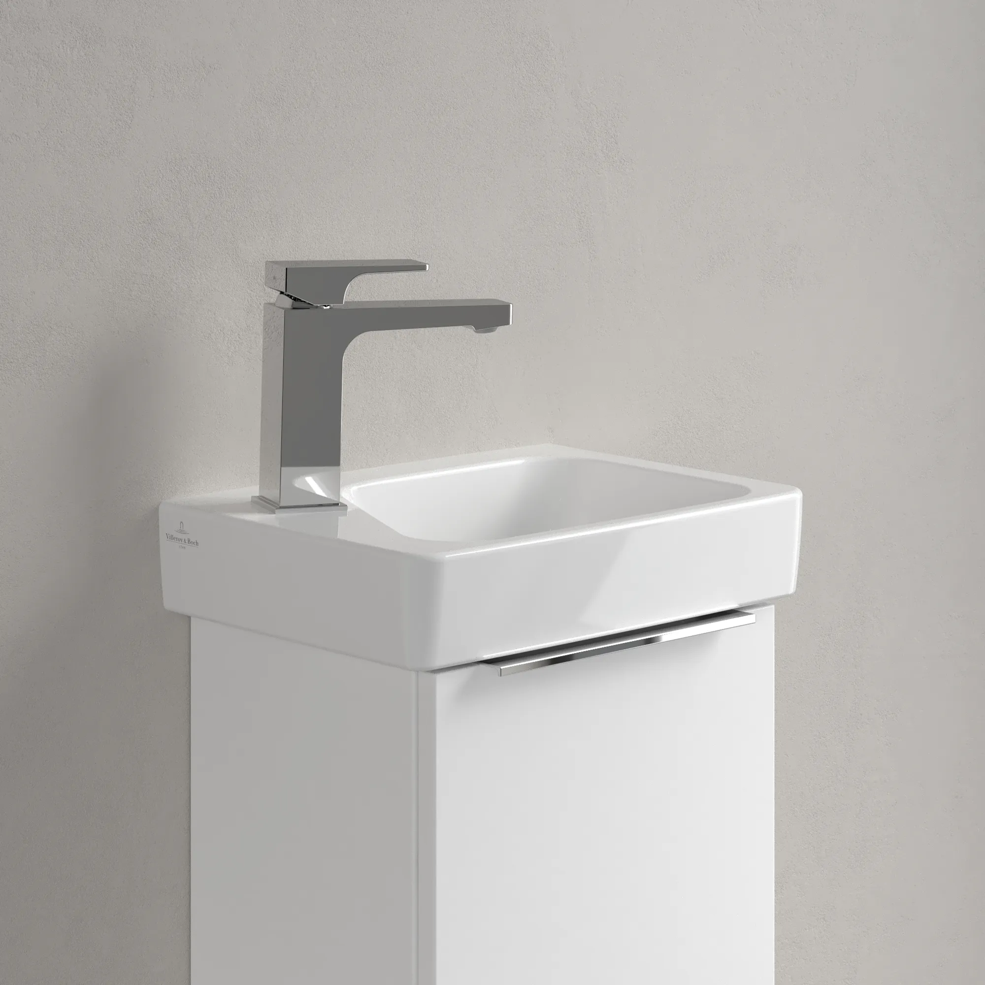 Villeroy & Boch Handwaschbecken Architectura, Rechteck, 360x260x135mm, glänzend weiß Alpin, 1-Loch-Armatur, Sanitärkeramik