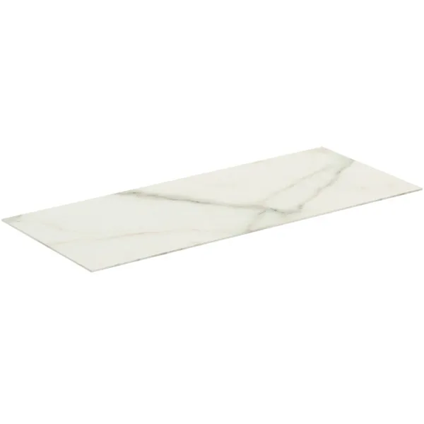 Waschtischplatte Conca, aus Keramik, 1202x505x6mm, Marmor Noir Desir