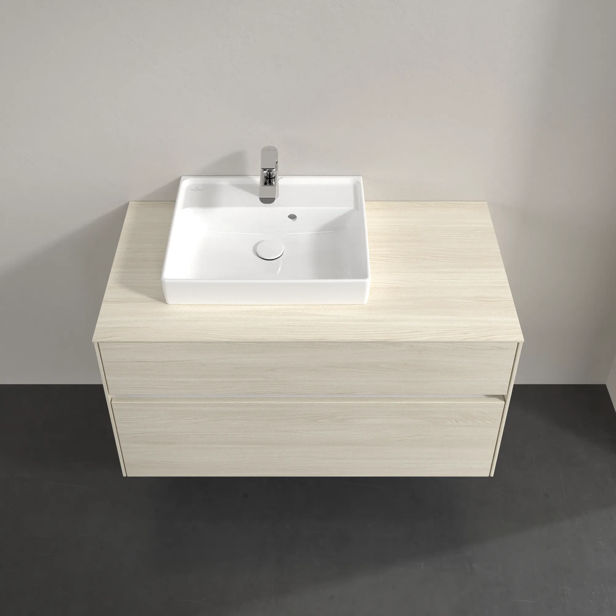 Villeroy & Boch Waschbeckenunterschrank Collaro C014B0, Eckig White Oak, 1000x548x500mm, mit Beleuchtung und SoftClosing