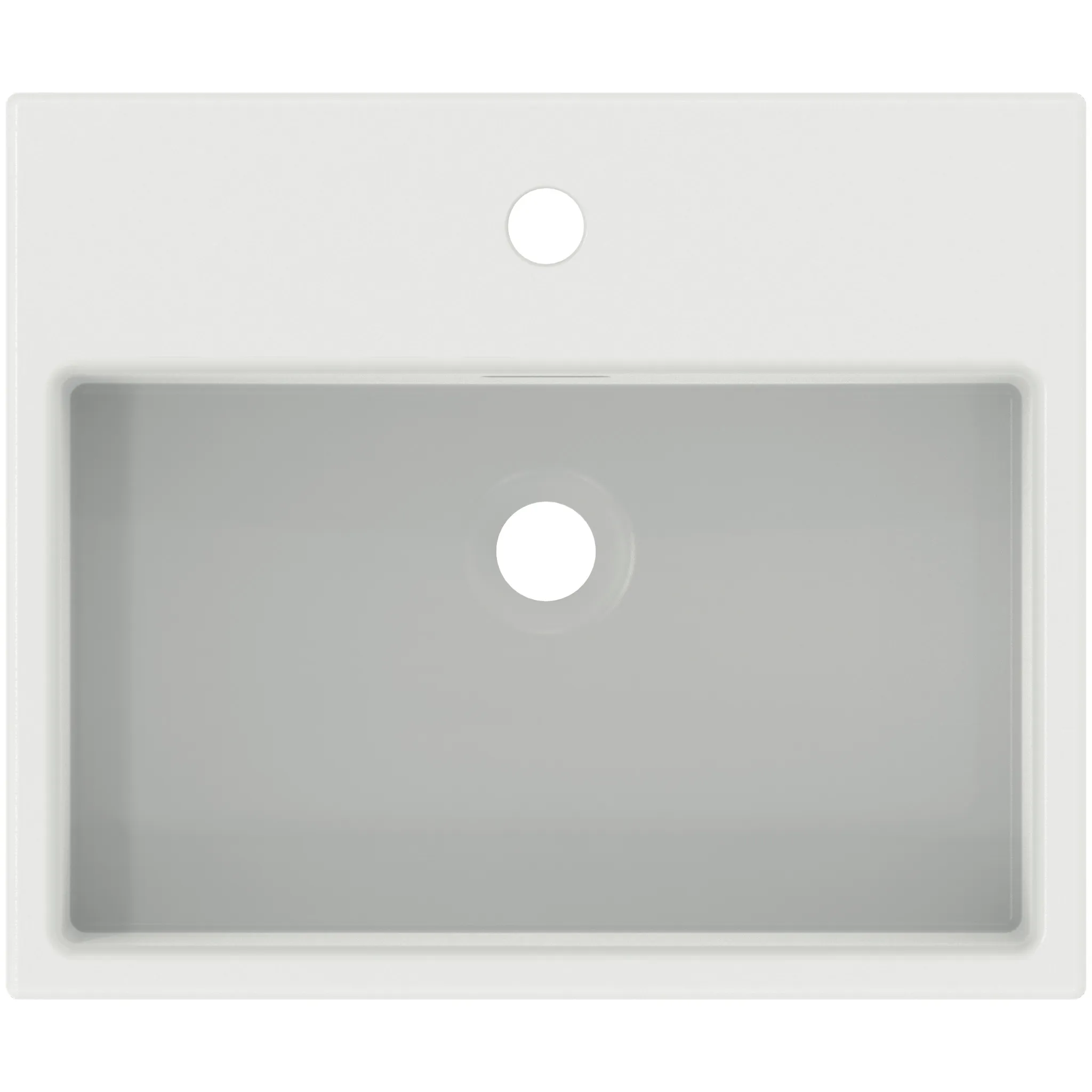 Waschbecken „Extra“ 50 × 42 × 14,5 cm, Hahnlochposition mittig in Seidenweiß Waschbecken „Extra“ 50 × 42 × 14,5 cm, Hahnlochposition mittig in Seidenweiß