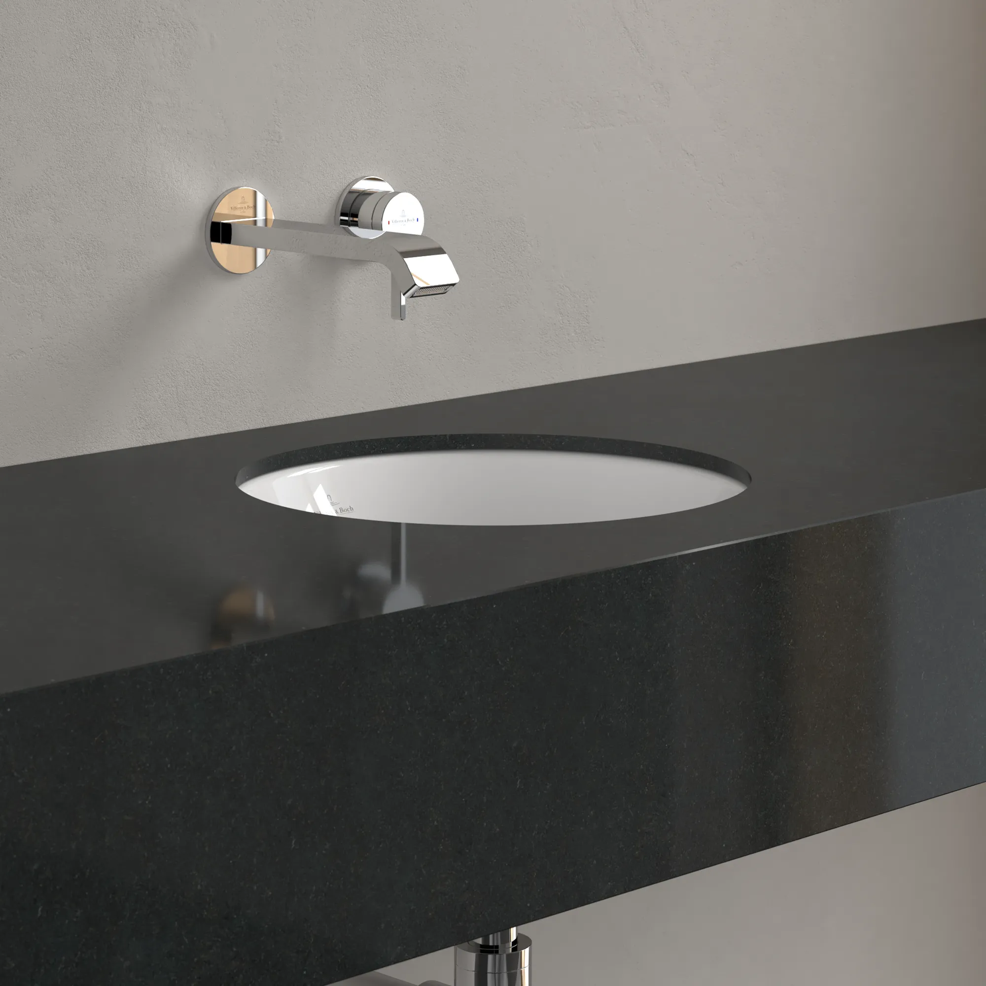Villeroy & Boch Unterbauwaschtisch aus TitanCeram „Loop & Friends“ ⌀ 390 mm, ohne Hahnlochbohrung in Weiß Alpin Villeroy & Boch Unterbauwaschtisch aus TitanCeram „Loop & Friends“ ⌀ 390 mm, ohne Hahnlochbohrung in Weiß Alpin
