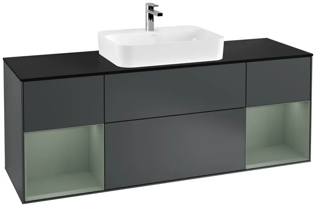 Villeroy & Boch Waschtischunterschrank „Finion“ für Schrankwaschtisch 1600 × 603 × 501 mm Midnight Blue Matt Lacquer, für Becken mittig