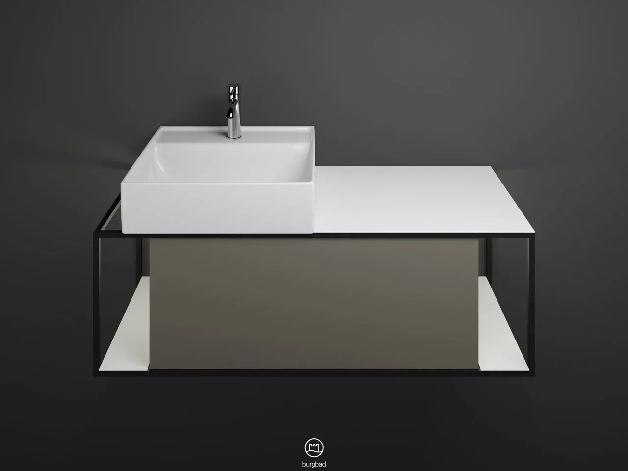 burgbad Junit Keramik-Aufsatzwaschtisch inkl. Waschtischunterschrank, Weiß burgbad Junit Keramik-Aufsatzwaschtisch inkl. Waschtischunterschrank, Weiß