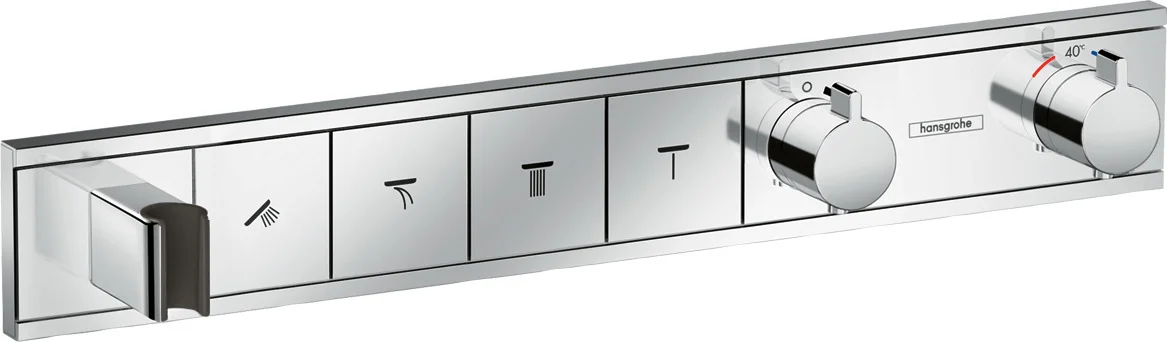 Hansgrohe RainSelect Thermostat Unterputzset mit 4 Verbrauchern und integriertem Brausehalter in Chrom