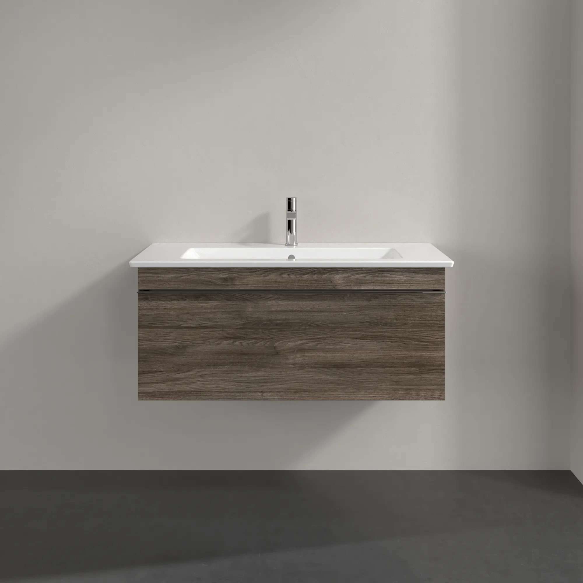 Villeroy & Boch Waschtischunterschrank „Venticello“ für Schrankwaschtisch 95,3 × 42 × 50,2 × 50,2 cm Stone Oak, mittig