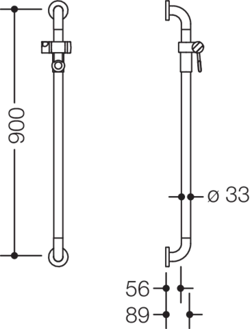 Brausehalterstange „Serie 801“ in Senfgelb