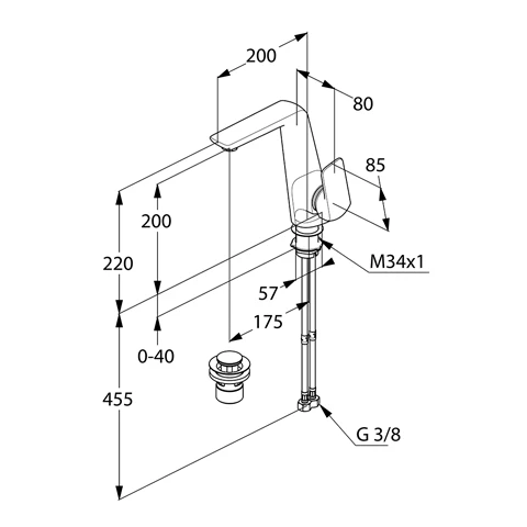 AMEO WaschtischEHM DN 15, mit seitl. Bed., mit Ablaufg. chrom AMEO WaschtischEHM DN 15, mit seitl. Bed., mit Ablaufg. chrom