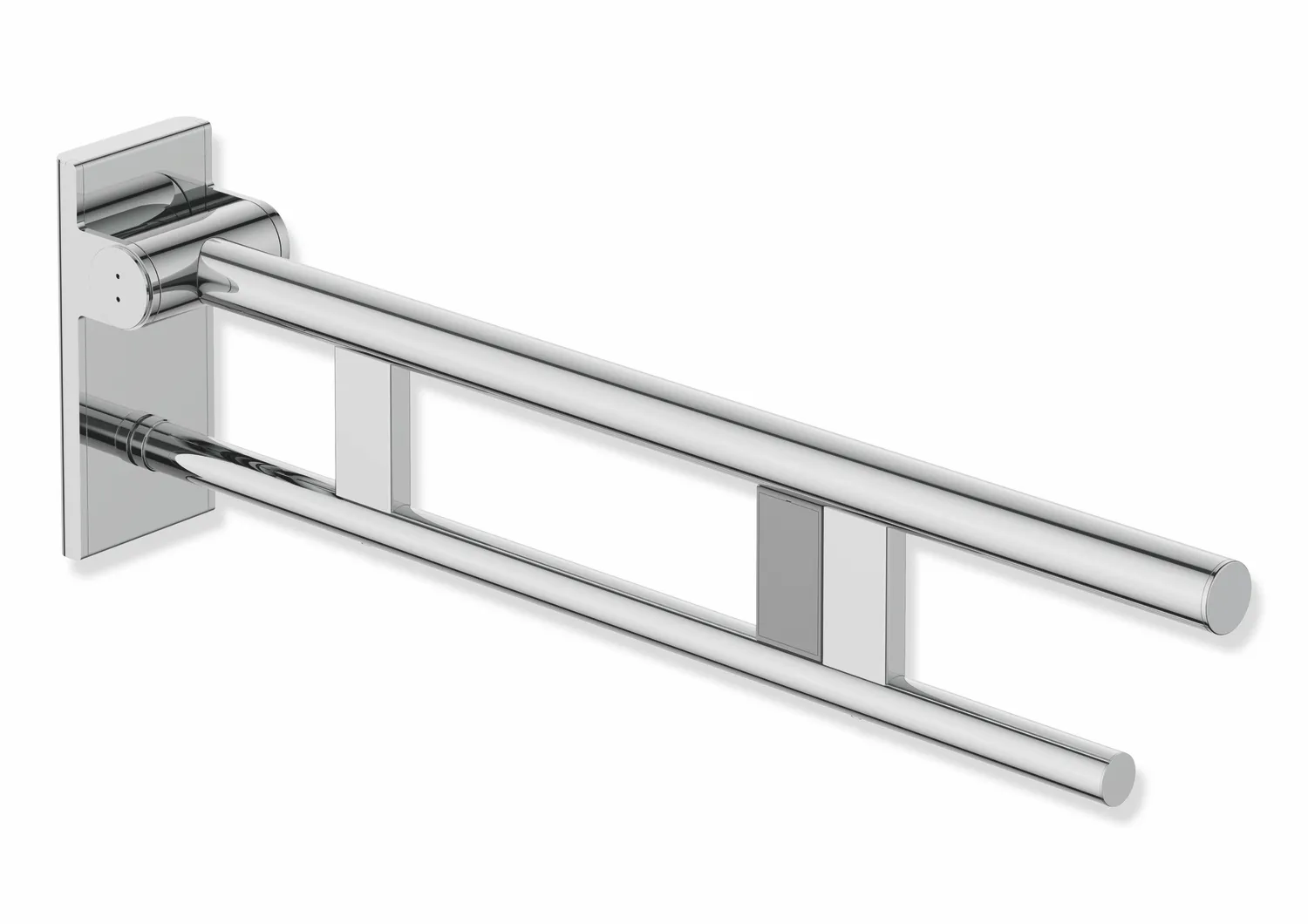 HEWI Stützklappgriff Duo, Design A, Edelstahl verchromt, 700 mm Ausladung