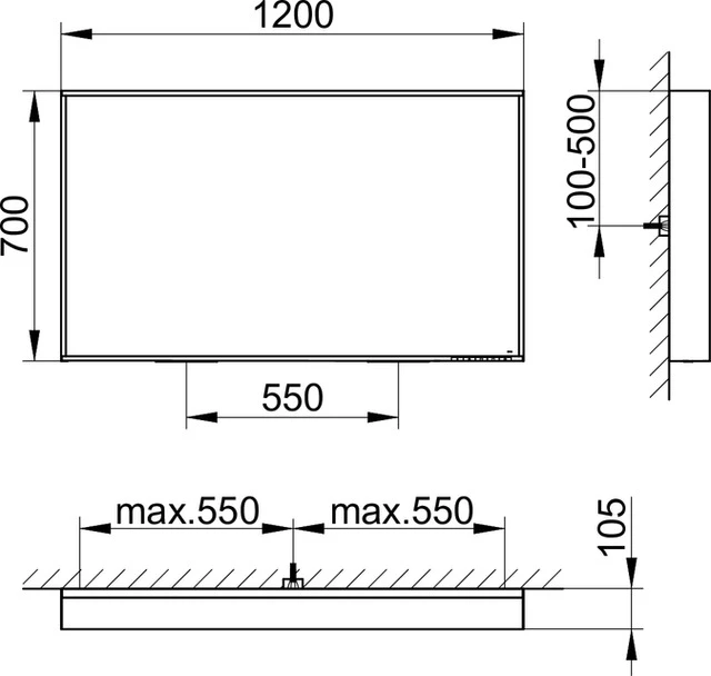 KEUCO Spiegel „X-Line“ in Vulkanit, 1200 × 700 mm KEUCO Spiegel „X-Line“ in Vulkanit, 1200 × 700 mm