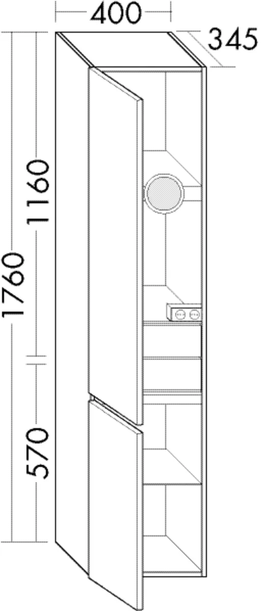 Hochschrank, 1 Tür oben, Frontrückseite verspiegelt;1 Tür unten;2 Innenschubladen, anthrazitgrau;1 Vergrößerungsspiegel;LED-Innenbeleuchtung, 6,7 W, 4200 K;Energieeffizienzklasse G;1 Doppelsteckdose;1 Kontakt-Schalter;IP24, Tiefe: 345 mm, Breite: 400 mm Hochschrank, 1 Tür oben, Frontrückseite verspiegelt;1 Tür unten;2 Innenschubladen, anthrazitgrau;1 Vergrößerungsspiegel;LED-Innenbeleuchtung, 6,7 W, 4200 K;Energieeffizienzklasse G;1 Doppelsteckdose;1 Kontakt-Schalter;IP24, Tiefe: 345 mm, Breite: 400 mm